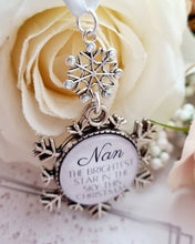 Load image into Gallery viewer, Christmas Memorial Decoration Photo Snowflake Bauble Double Sided Ornament Remembrance Charm Snow Flake Memory Bauble Silver Glass Loved One