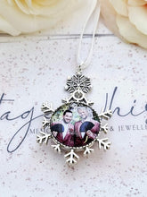 Load image into Gallery viewer, First Christmas as Married Couple Mr & Mrs Snowflake Photo Personalised Christmas Bauble Double Sided Decoration Ornament Snow Flake 2024