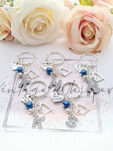 Load image into Gallery viewer, MOTHER of the BRIDE Personalised Rhinestone Initial Heart Key Ring Charm