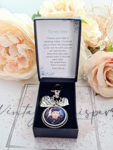 Load image into Gallery viewer, Large Buttonhole Clip Memorial Photo Charm