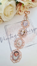 Load image into Gallery viewer, Rose Gold Lace Edge 4 Frame Bouquet Charm