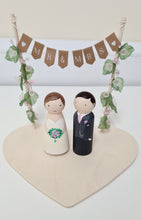 Load image into Gallery viewer, Wooden peg wedding cake topper