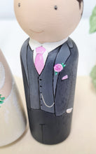 Load image into Gallery viewer, Wooden peg wedding cake topper