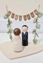 Load image into Gallery viewer, Wooden peg wedding cake topper