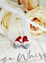 Load image into Gallery viewer, Red with White Trim Gonk Clay Earrings