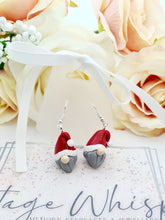 Load image into Gallery viewer, Red with White Trim Gonk Clay Earrings