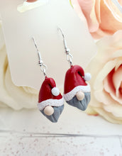 Load image into Gallery viewer, Red with White Trim Gonk Clay Earrings