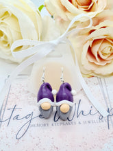 Load image into Gallery viewer, Purple with White Trim Gonk Clay Earrings
