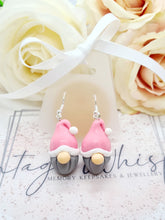 Load image into Gallery viewer, Pink with White Trim Gonk Clay Earrings
