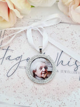 Load image into Gallery viewer, Round Rhinestone Memorial Bouquet Charm