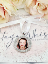 Load image into Gallery viewer, Round Rhinestone Memorial Bouquet Charm