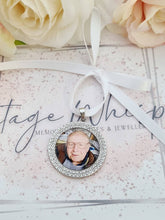 Load image into Gallery viewer, Round Rhinestone Memorial Bouquet Charm