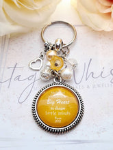 Load image into Gallery viewer, Personalised Teacher Key Ring Charm 'It takes a Big Heart to teach little minds'