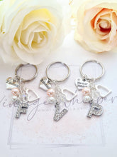 Load image into Gallery viewer, DAUGHTER in LAW Personalised Rhinestone Initial Heart Key Ring Charm