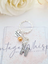 Load image into Gallery viewer, DAUGHTER in LAW Personalised Rhinestone Initial Heart Key Ring Charm