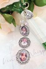 Load image into Gallery viewer, Lace Edge Rhinestone Triple Bouquet Charm