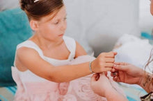 Load image into Gallery viewer, Personalised Flower Girl or Young Bridesmaid Name Beaded Adjustable Bracelet