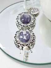 Load image into Gallery viewer, Lace Edge Rhinestone Double Drop Bouquet Photo Charm