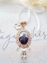 Load image into Gallery viewer, Rose Gold Filigree Frame Photo Bouquet Charm