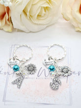 Load image into Gallery viewer, MAID OF HONOUR Personalised Rhinestone Initial Heart Key Ring Charm