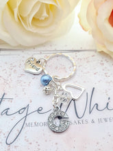 Load image into Gallery viewer, FRIEND Personalised Rhinestone Initial Heart Key Ring Charm