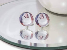 Load image into Gallery viewer, Personalised Lace Edge Wedding Photo Cuff Links in Gift Box