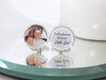 Load image into Gallery viewer, Personalised Lace Edge Wedding Photo Cuff Links in Gift Box