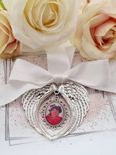 Load image into Gallery viewer, Large Bow Angel Wing Photo Bouquet Charm
