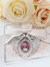Load image into Gallery viewer, Large Bow Angel Wing Photo Bouquet Charm