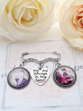 Load image into Gallery viewer, Grooms Memorial Photo Bow Kilt Pin