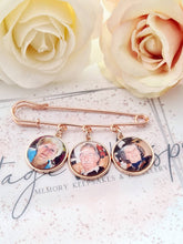 Load image into Gallery viewer, Rose Gold Grooms Photo Kilt Pin
