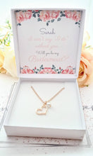 Load image into Gallery viewer, Bridesmaid Proposal Rose Gold Heart Charm Bracelet