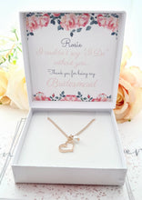 Load image into Gallery viewer, Bridesmaid Thank You Rose Gold Heart Charm Bracelet in Personalised Gift Box