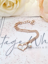 Load image into Gallery viewer, Bridesmaid Thank You Rose Gold Heart Charm Bracelet in Personalised Gift Box