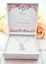 Load image into Gallery viewer, Bridesmaid Thank You Silver Plated Rhinestone Heart Charm Bracelet in Personalised Gift Box
