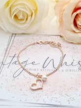 Load image into Gallery viewer, Bridesmaid Proposal Rose Gold Heart Charm Bracelet
